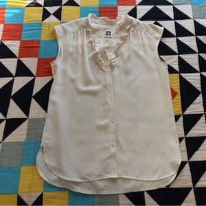 Anne Klein Cream Ruffle Blouse